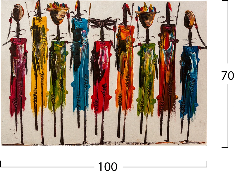 Pikturë kanavacë art afrikan shumëngjyrësh FH7197.02 100x3x70 cm