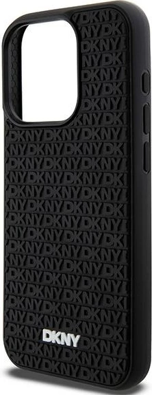 Mbështjellës DKNY 3D Rubber Repeat Pattern për iPhone 15 Pro Max, i zi