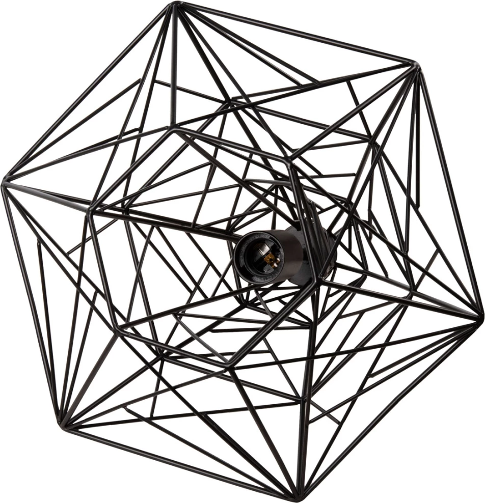 Llambë varëse tavani, kapak rrjetë metali e zezë, FH4067, 36x30x130H cm