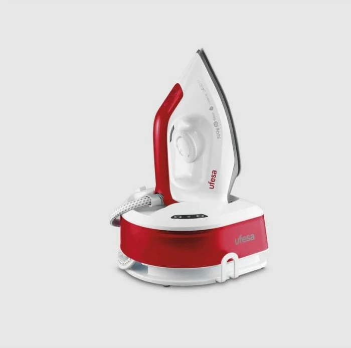 Hekur me stacion avulli UFESA PL2650 2400 W 6 bar antibakterial, kuqe/bardhë