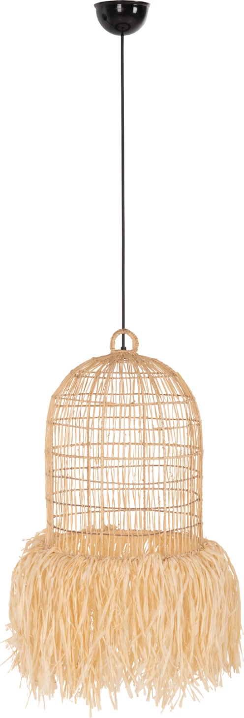 Llambë varëse tavani, fibra gjethe palme, ngjyrë natyrale, FH7891, Φ30x163H cm