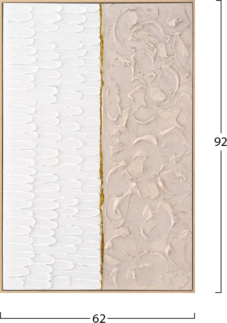 Pikturë muri FH4558 me kornizë PS ngjyrë bezhë-kanavacë në bezhë & bardhë 62x4.5x92H cm