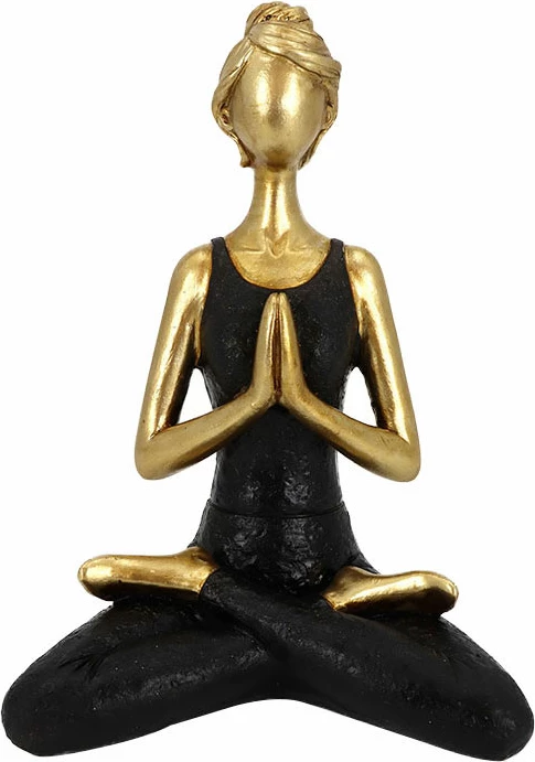 Figurë dekorative Vasanta, polirezine, ngjyrë ari e zezë, 14x9x19 cm