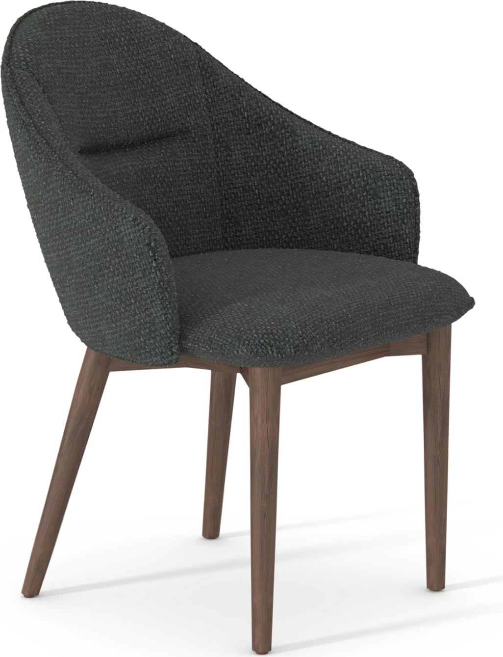 Karrige ngrënieje Swaive, stof gri e errët, këmbë dru ahu ngjyrë arre, CD18102.01, 61x61.5x84cm