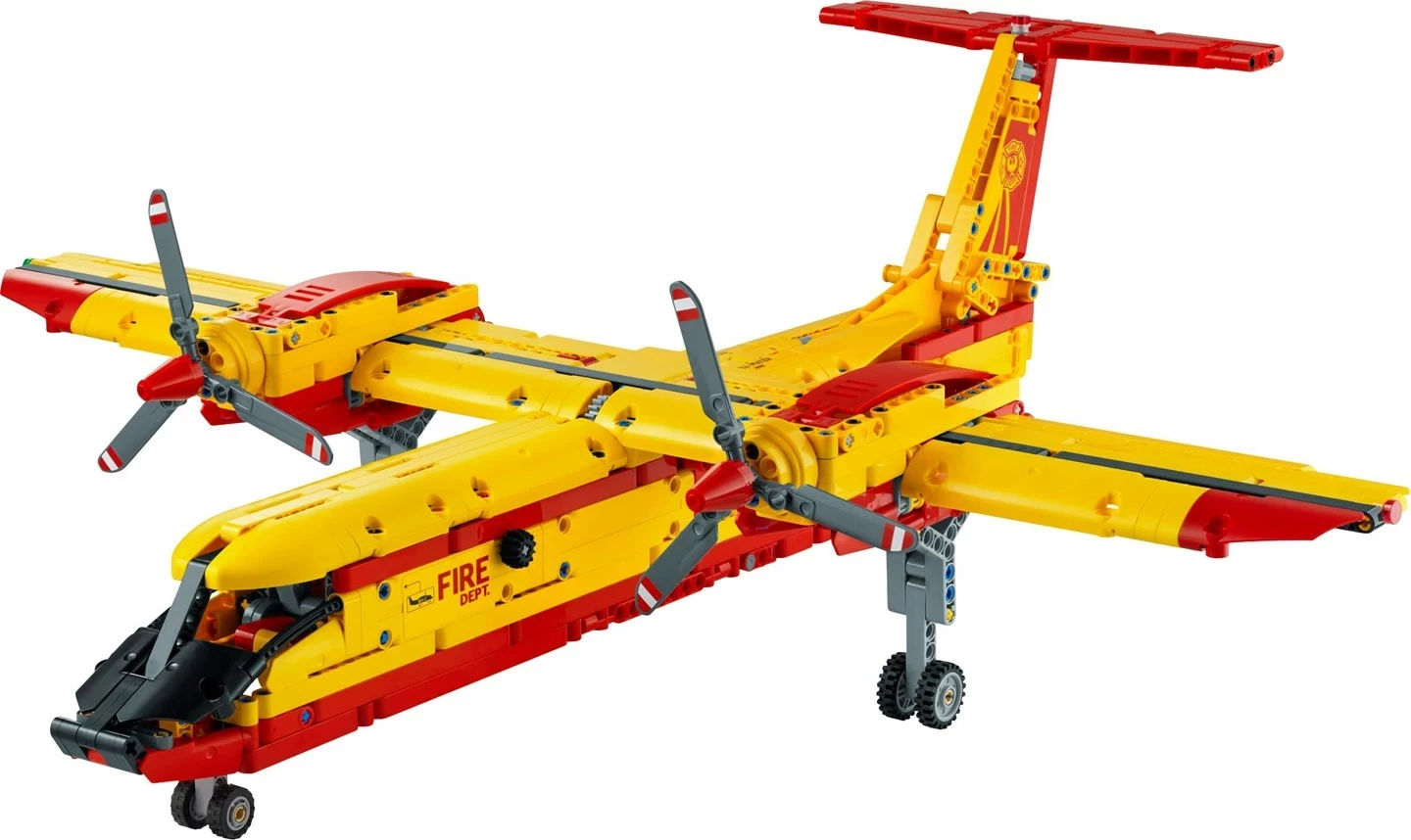 Lodër ndërtimi LEGO Technic 42152, Avion zjarrfikës, 1134 pjesë, Verdhë dhe Kuqe