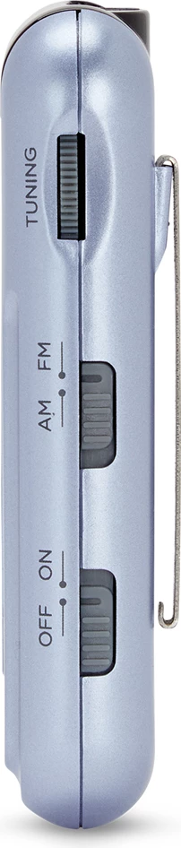 Radio portative AM/FM Aiwa R-22, HyperBASS, 3.5mm, me Kufje dhe bateri, blu e çelët