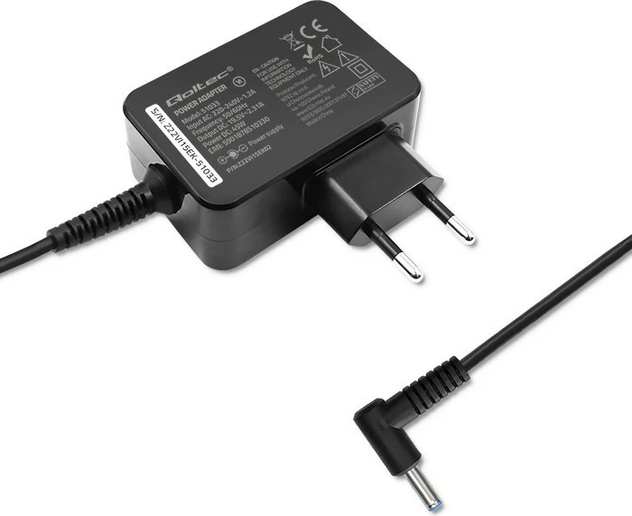 Adapter rryme për ultrabook Qoltec 51033, 45W, 19.5V, 2.31A, 4.5x3.0+pin, i zi