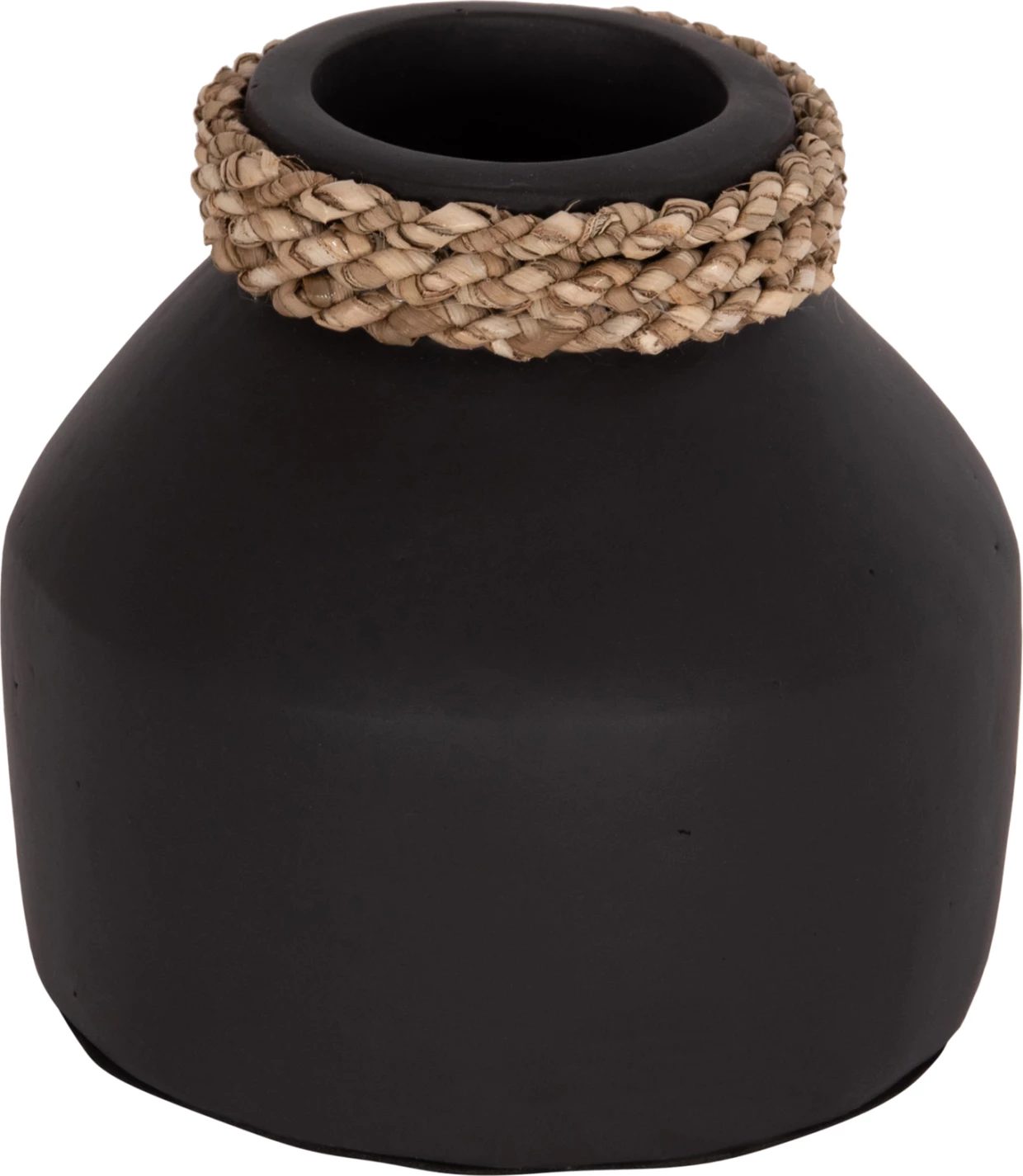 Vazo dekorative tavoline CAMMER, terrakotë e zezë, FH4687.01XS, 16x15cm