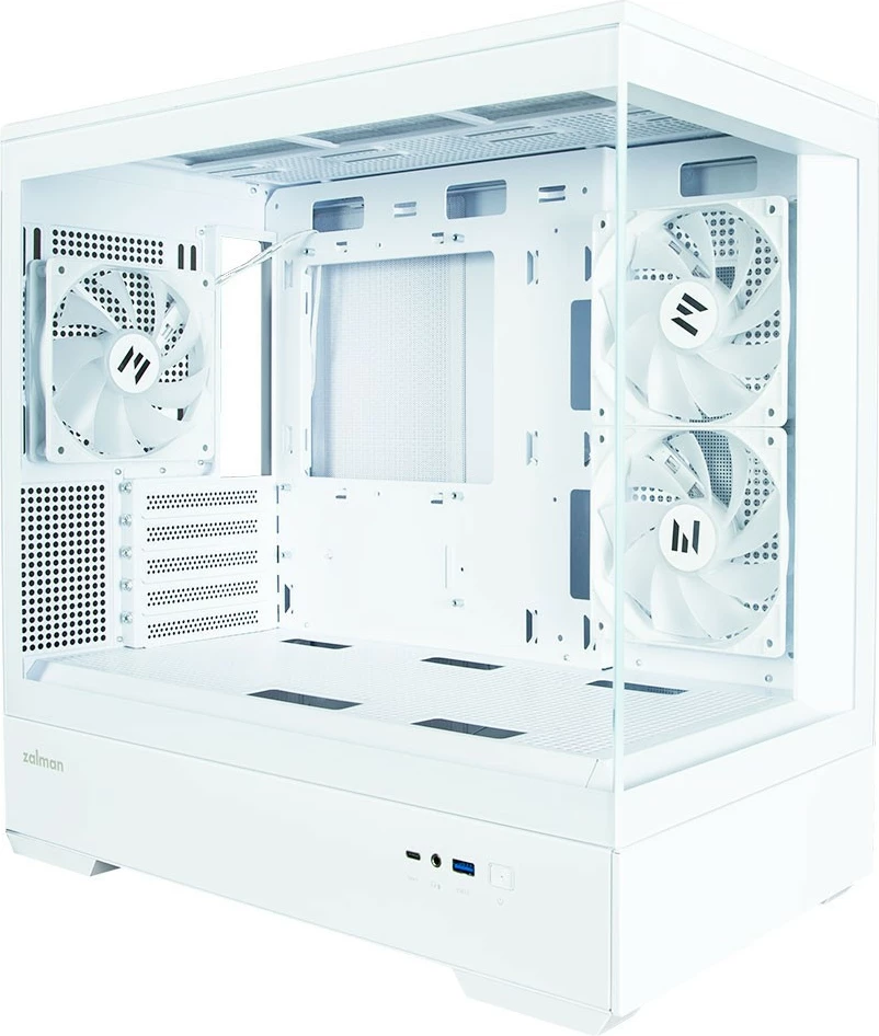 Kasë Zalman P30 White V2, Mini Tower, ARGB, Micro ATX, xham i temperuar, e bardhë