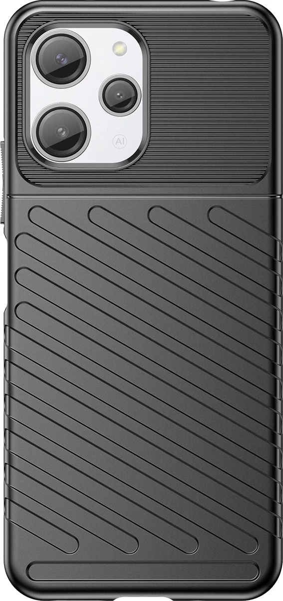 Mbështjellës Hurtel Thunder Case për Xiaomi Redmi 12, TPU, i zi