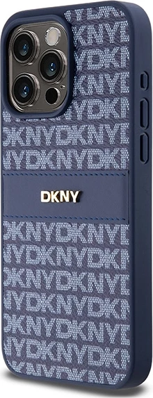 Mbështjellës DKNY Mono Stripe & Metal Logo për iPhone 15 Pro Max, Blu