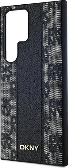 Mbështjellës DKNY Leather Checkered Mono Pattern MagSafe për Samsung Galaxy S24 Ultra, i zi