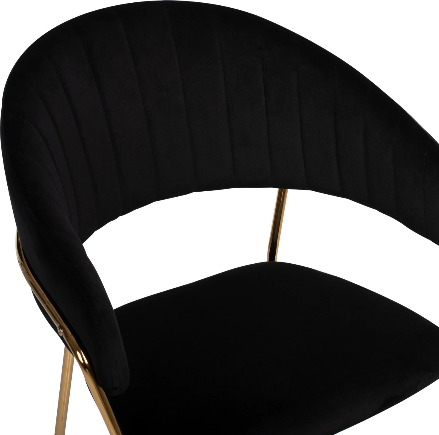 Karrige THEODORE FH8520.04 kadife e zezë dhe kornizë e artë 55Χ50Χ82Hcm., set prej 2 copë