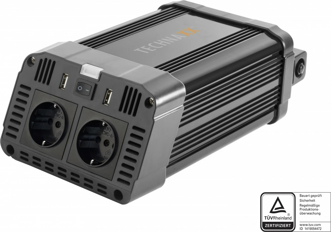 Inverter Technaxx TE16, 1200W, 2x 230V AC, 2x USB, zi