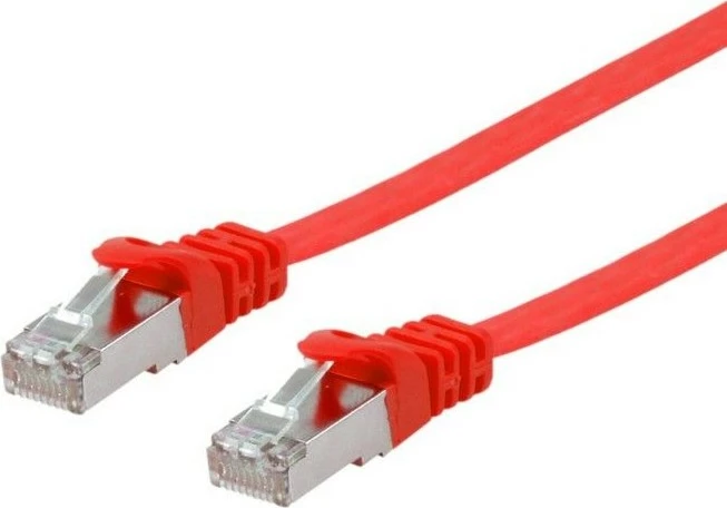 Kabllo rrjeti Equip Cat6A U/FTP, 0.5m, flat, RJ-45, e kuqe