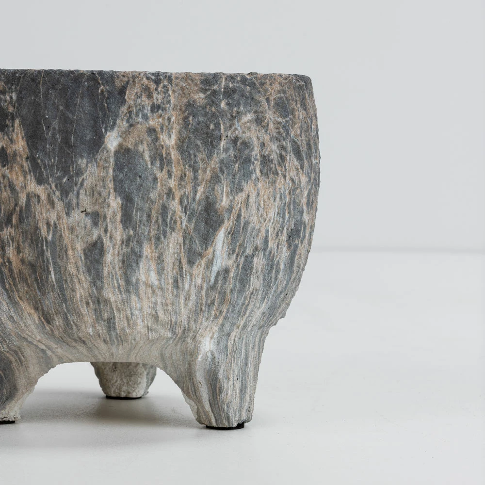 Vazo ROCKY, qeramike, antracit-bezhë, 20x20x18cm