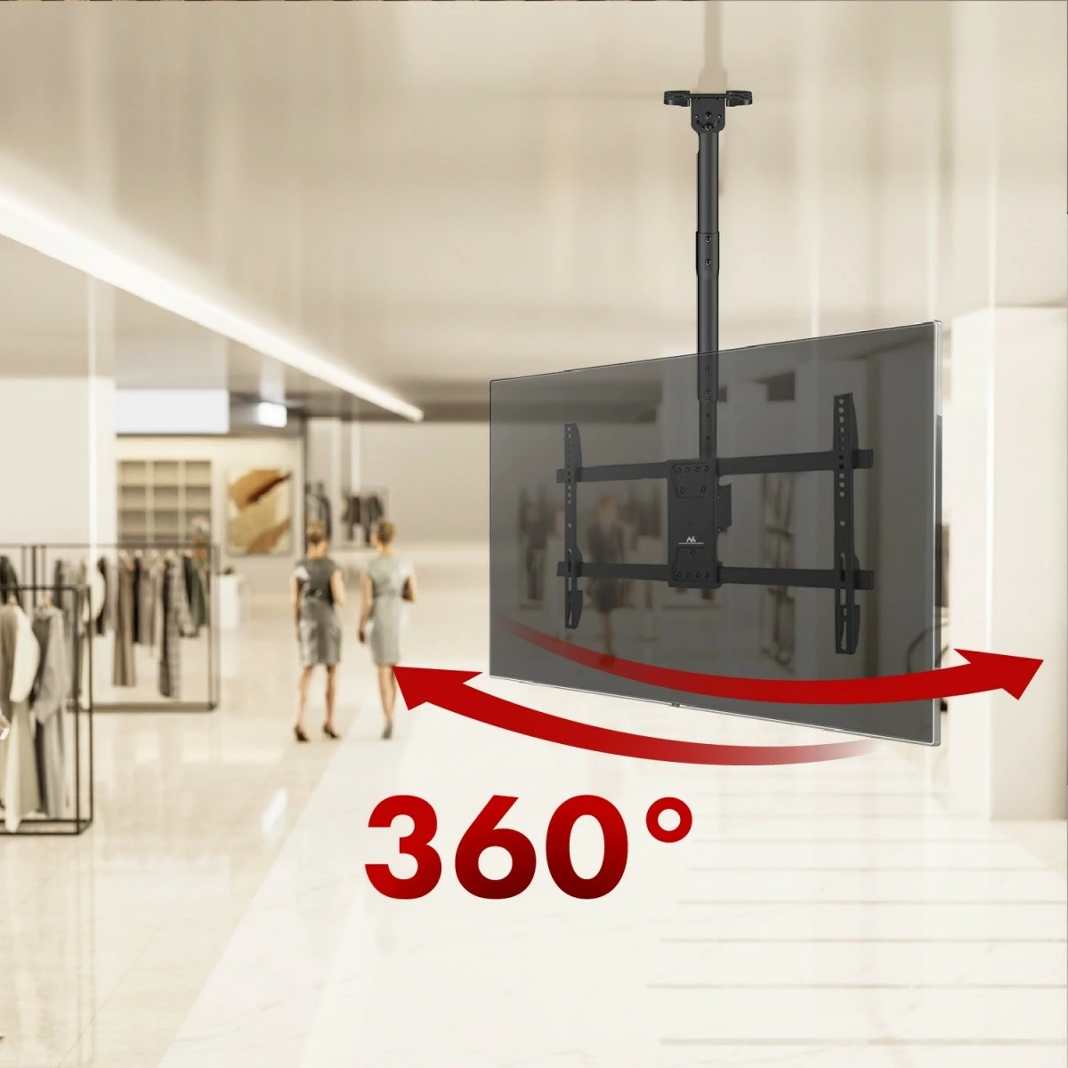 Mbajtës tavani për TV Maclean MC-112B, deri 60kg, VESA 600x400, i zi