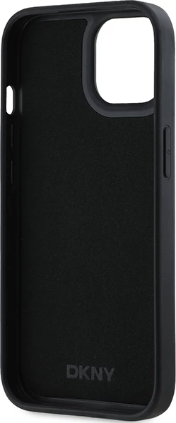 Mbështjellës DKNY 3D Rubber Repeat Pattern për iPhone 15 Plus, i zi