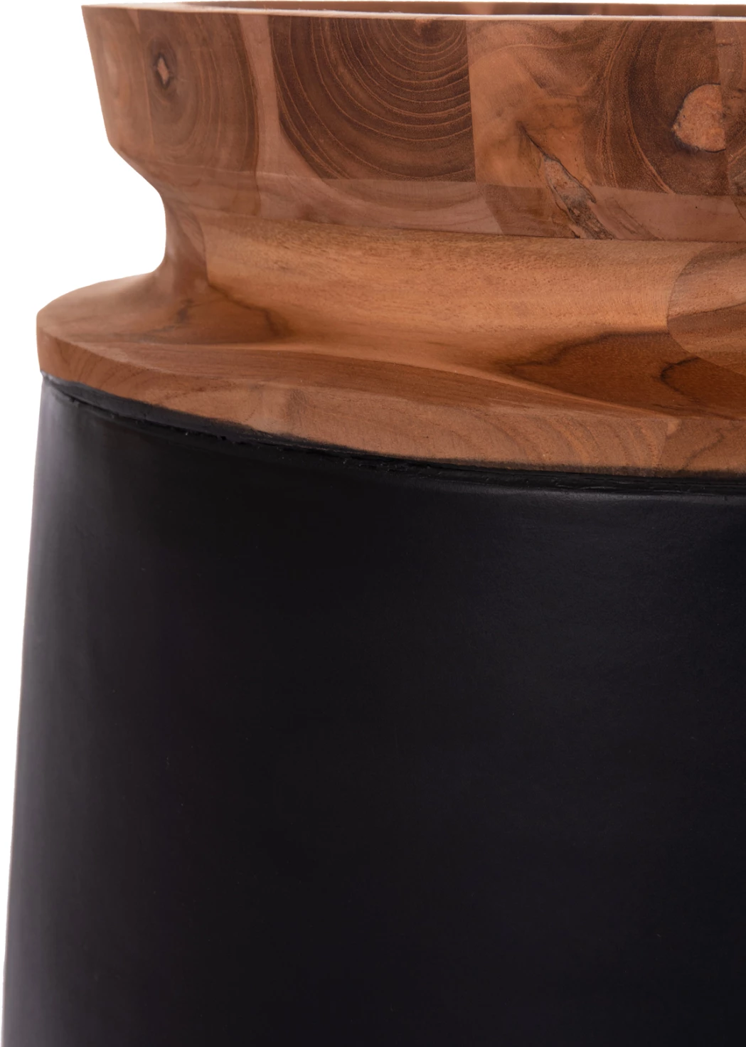 Vazo dekorative për dysheme LINTER, fibër-cement, ngjyrë e zezë, dru tik, FH4662.01L, 41x47cm