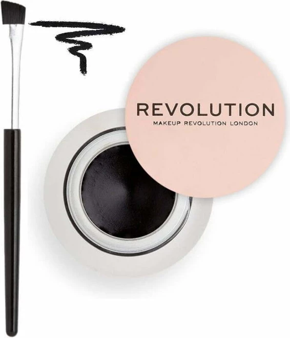 Revolution Eyeliner Gel Pot with Brush - Black