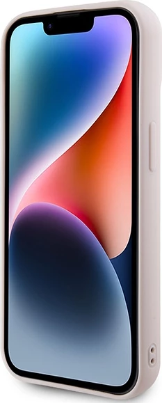 Mbështjellës Karl Lagerfeld 3D Rubber Glitter Logo për iPhone 15, Rozë