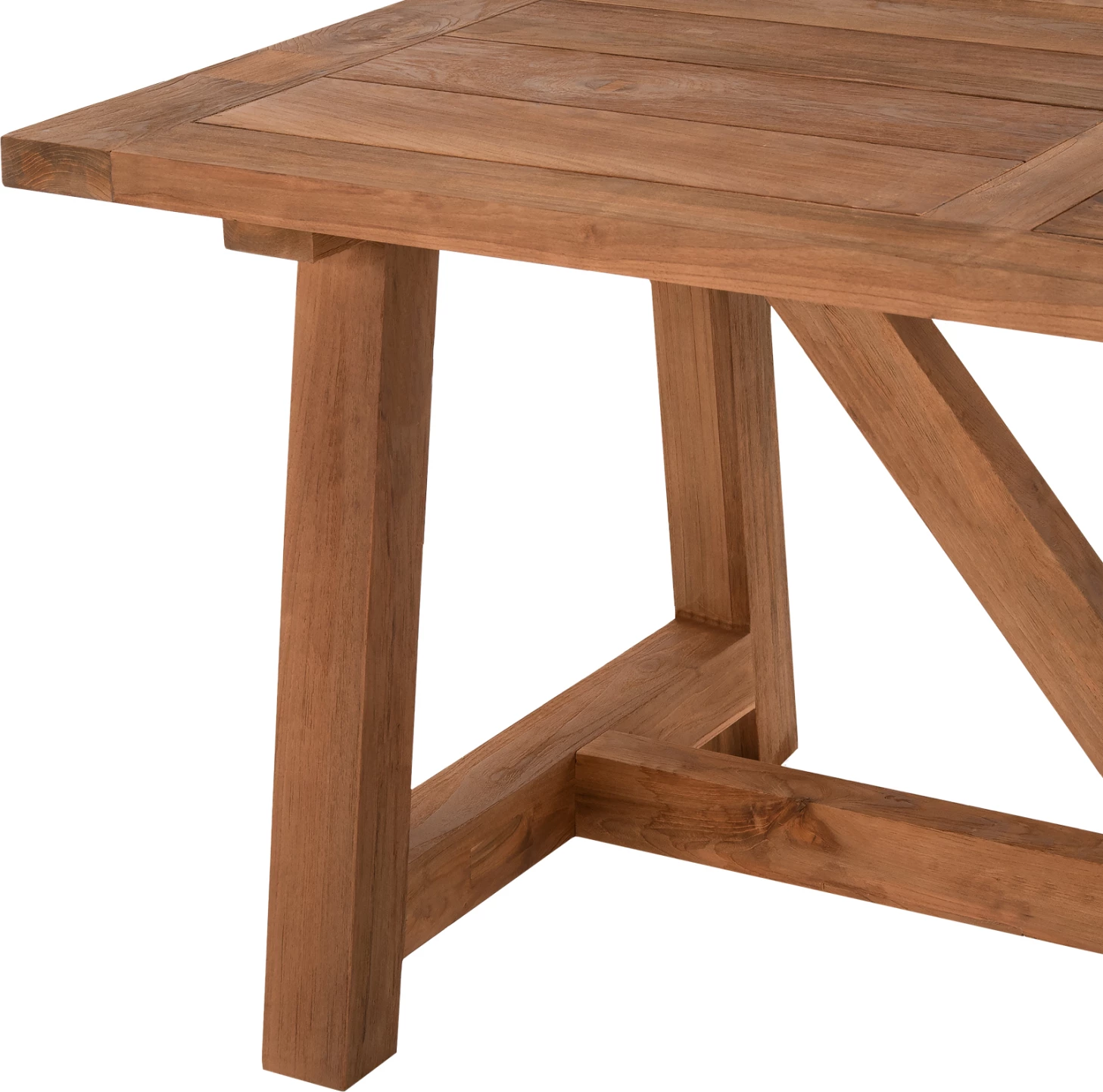 Tavolinë ngrënieje, dru TEAK i ricikluar, ngjyrë natyrale, 200x100x75H cm