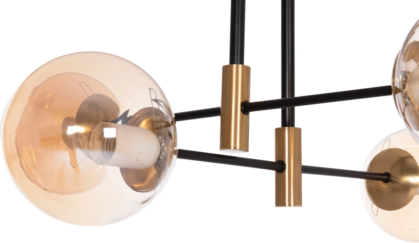 Llambë tavani DREMP, katër drita, e zezë-ari, 68x68x36cm