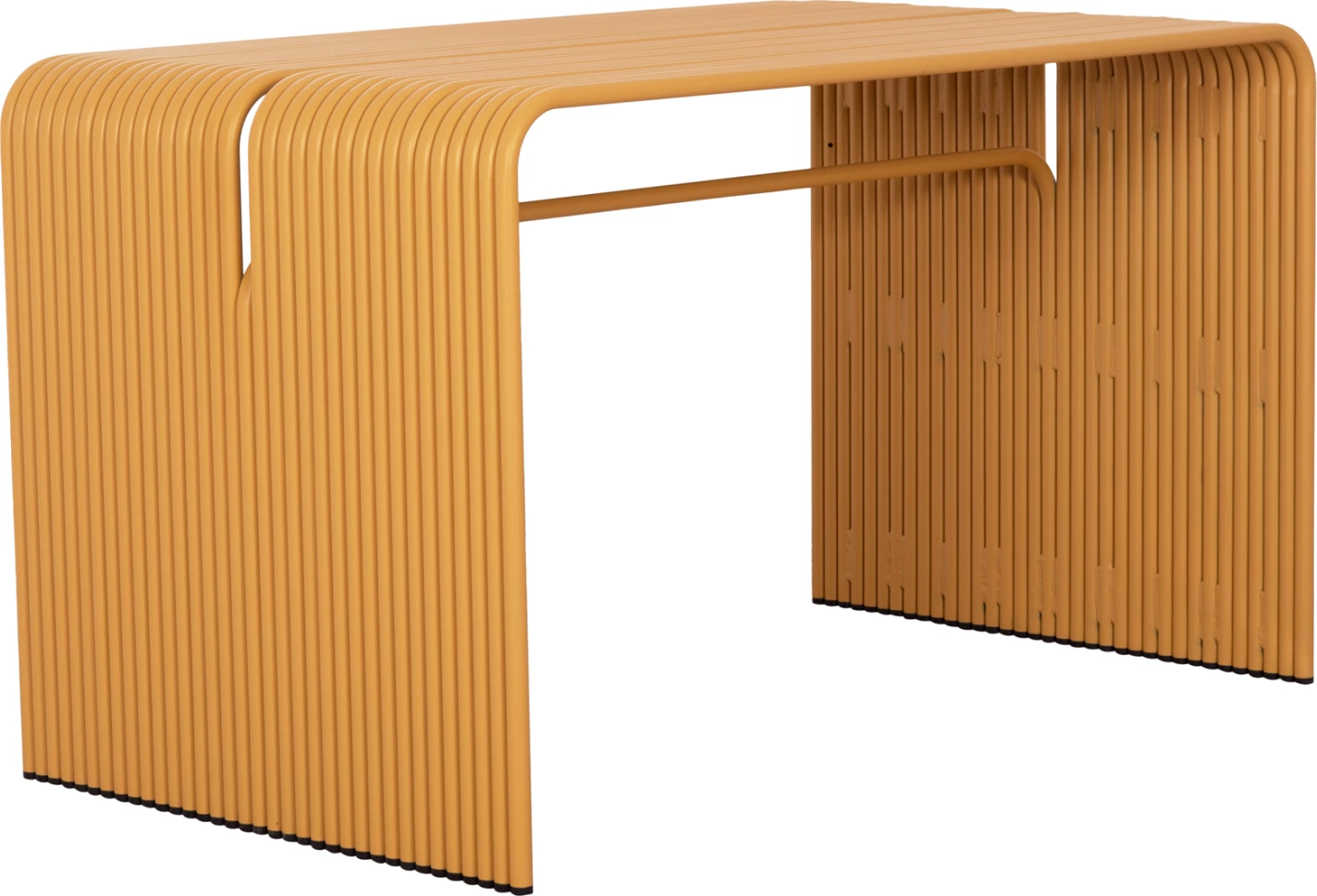 Tavolinë ngrënieje INTREPID, alumin, ngjyrë mustard, 120x70x70.5cm