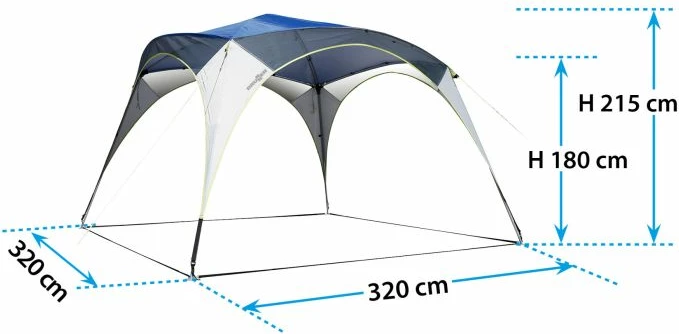 Pavijon kampingu BRUNNER DIADEM Modern 0102005N.C06 320x320cm, kaltër/gri