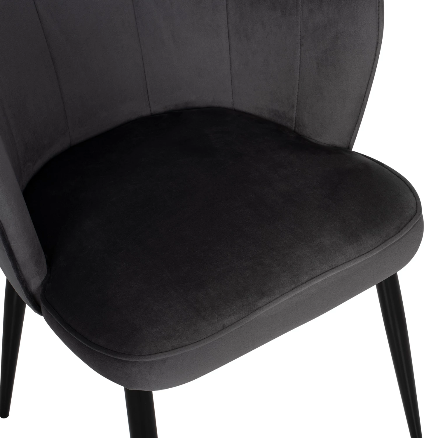 Karrige AVIE FH8737.01 kornizë metalike dhe kadife gri 48x48x85Hcm., set prej 2 copë