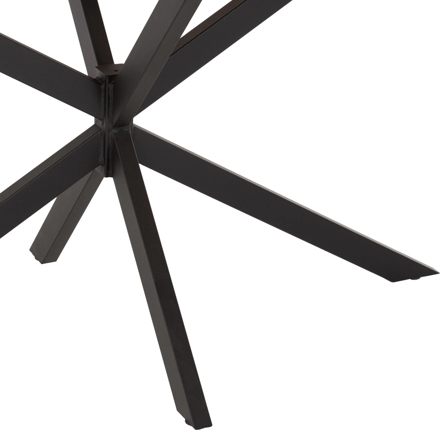 Tavolinë ngrënieje ovale RODDEN, sipërfaqe tavoline Werzalit, ngjyrë druri natyral, bazë metalike e zezë, 146x94x75H cm