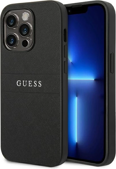 Mbështjellës Guess GUHCP14LPSASBBK për iPhone 14 Pro 6.1", Saffiano Strap, i zi