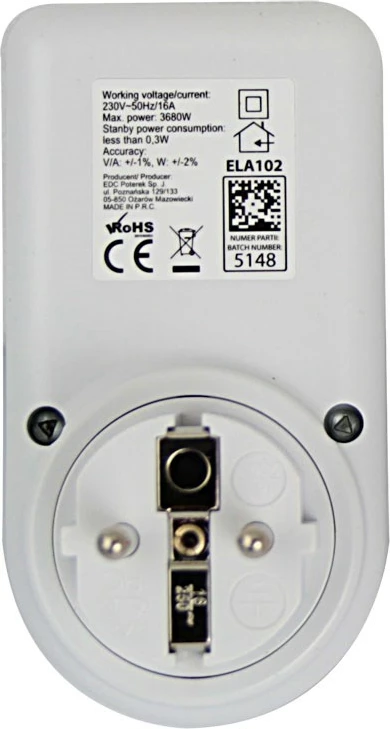 Matës fuqie elektronik Esperanza ELA102, i bardhë