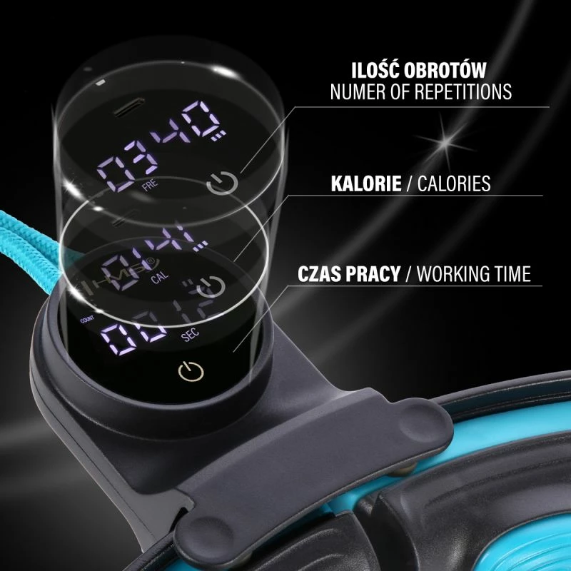 Set hula hop magnetik me numërues HMS HHM17 + rrip dobësimi BR163, kuq