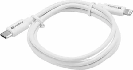 Kabllo karikimi USB-C në Lightning SANDBERG 136-58, 1 m, MFi, e bardhë