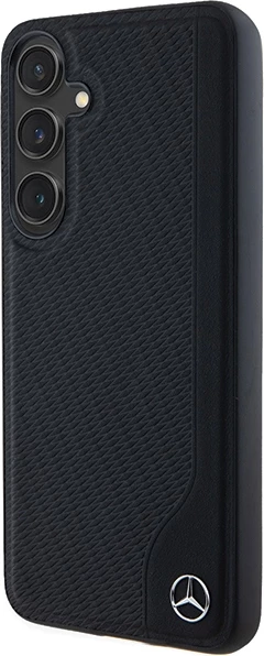 Mbështjellës Mercedes Leather Debossed Line MagSafe për Samsung Galaxy S24+, i zi