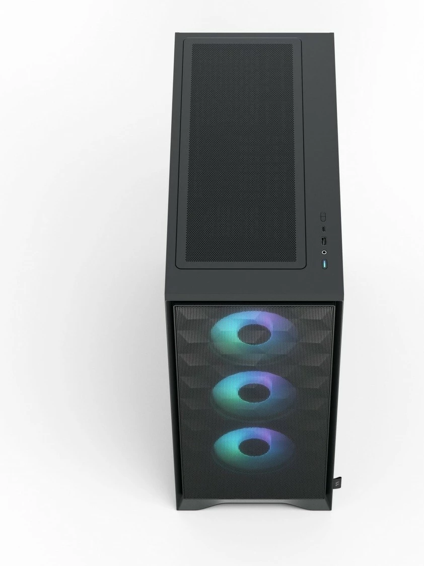 Kasë, Fractal Design, Pop 2 Air FD-C-POA2A-01, ATX/Micro ATX/Mini ITX, 3x 120 mm ventilatorë, panel xhami të kalitur, USB-C, e zezë