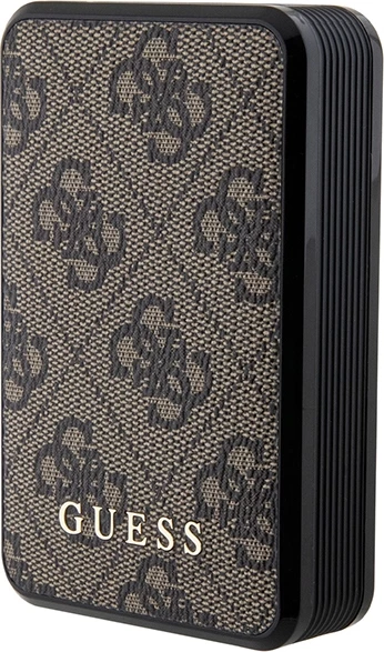 Powerbank Guess GUPB10DP4GEGW 10000mAh 18W 4G Leather Metal Logo, Kafe