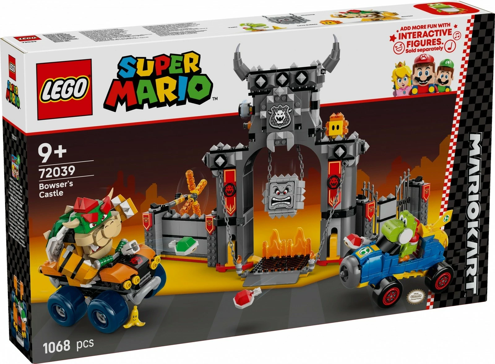 Set ndërtimi LEGO Super Mario Mario Kart Bowser and His Castle 72039, 1068 pjesë