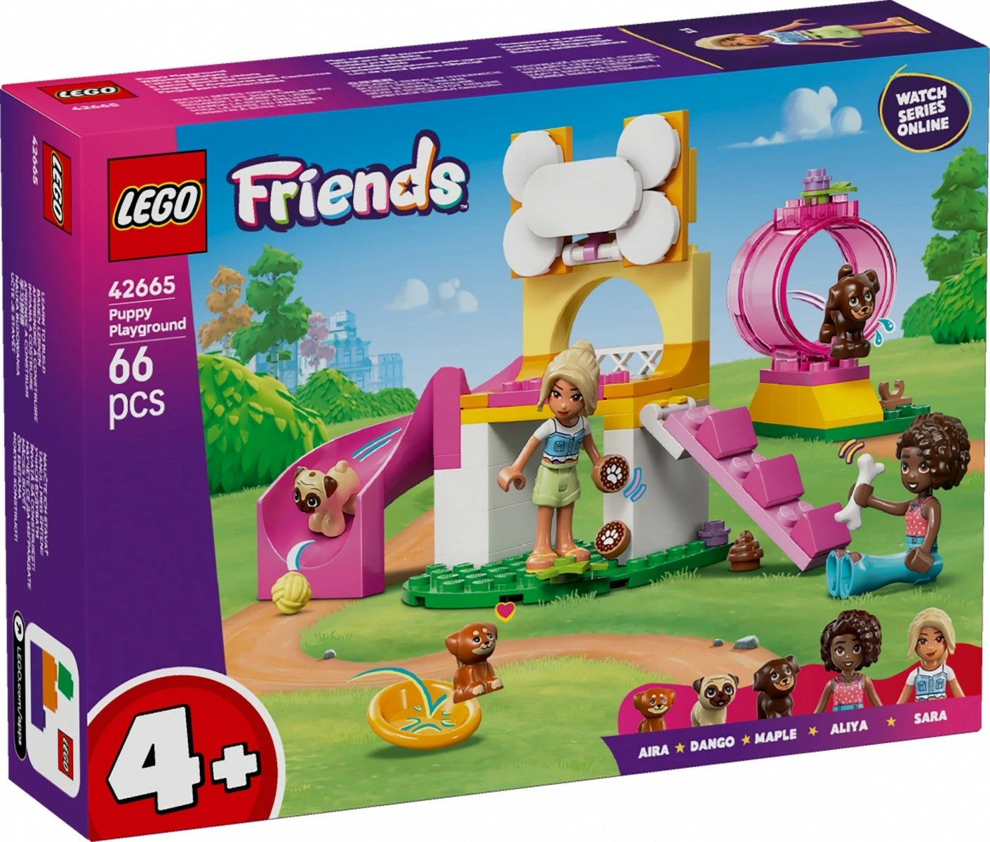 Set LEGO Friends Puppy Playground 42665, 66 pjesë, për fëmijë 4+
