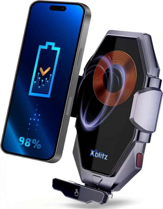 Mbajtës automatik për veturë Xblitz FX8 Elegance me karikim, i zi