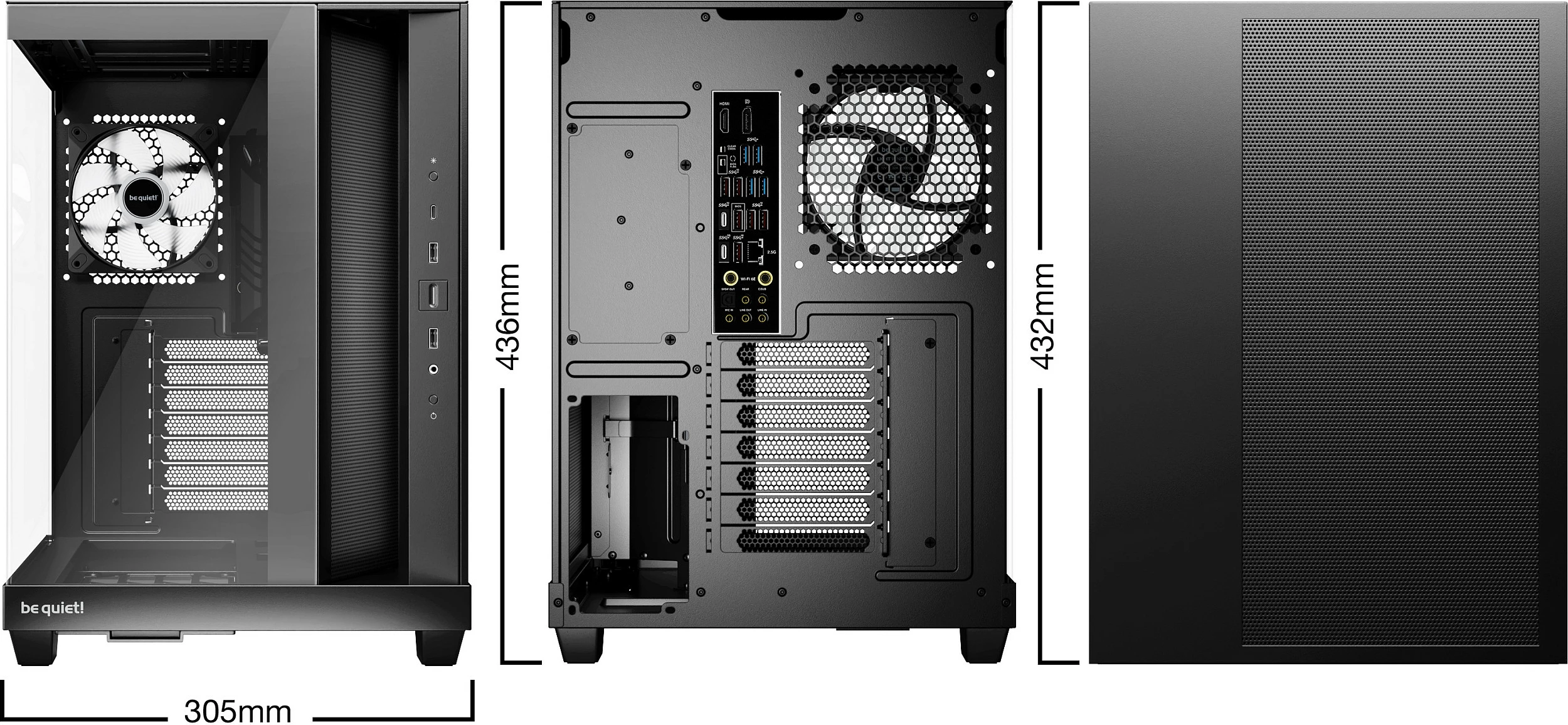 Kasë Be Quiet! Light Base 500 LX midi, e zezë, me RGB