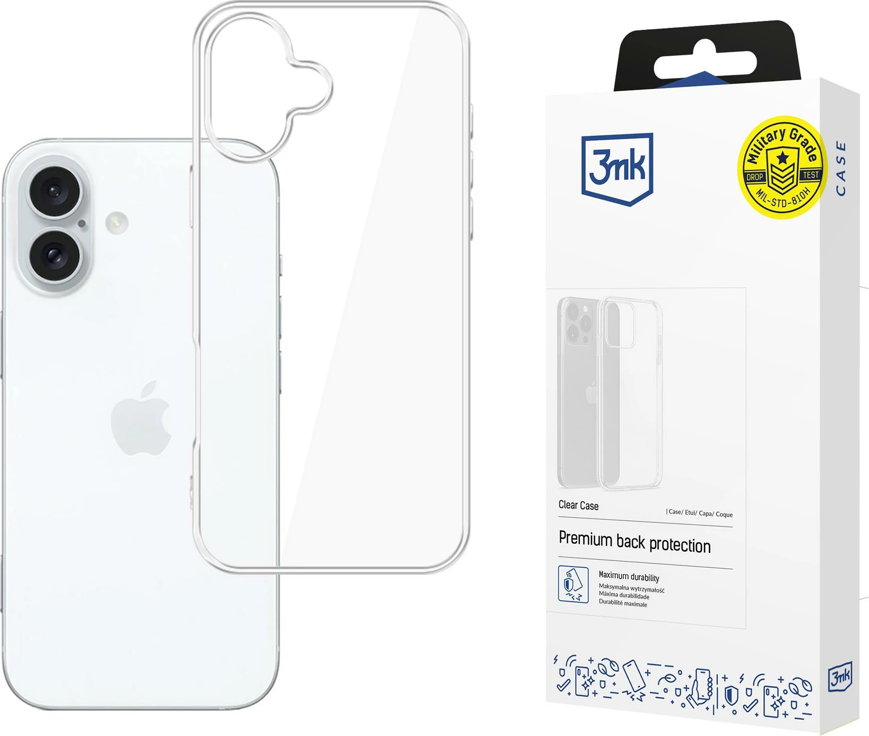 Mbështjellës 3mk Clear Case për iPhone 16 Plus, transparent