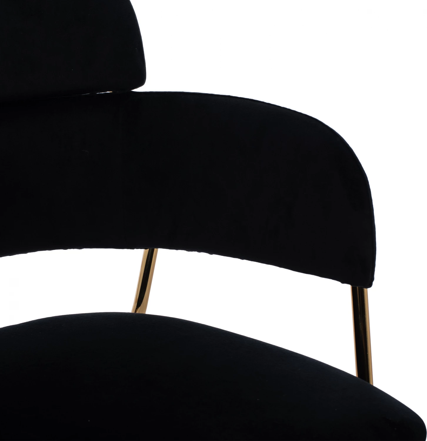 Karrige mesatare për bar, FH8735.04, kadife e zezë, kornizë e artë, 54x58x95 cm., set prej 2 copë