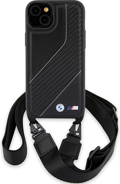 Mbështjellës BMW M Edition Carbon Stripe & Strap për iPhone 15/14/13, i zi