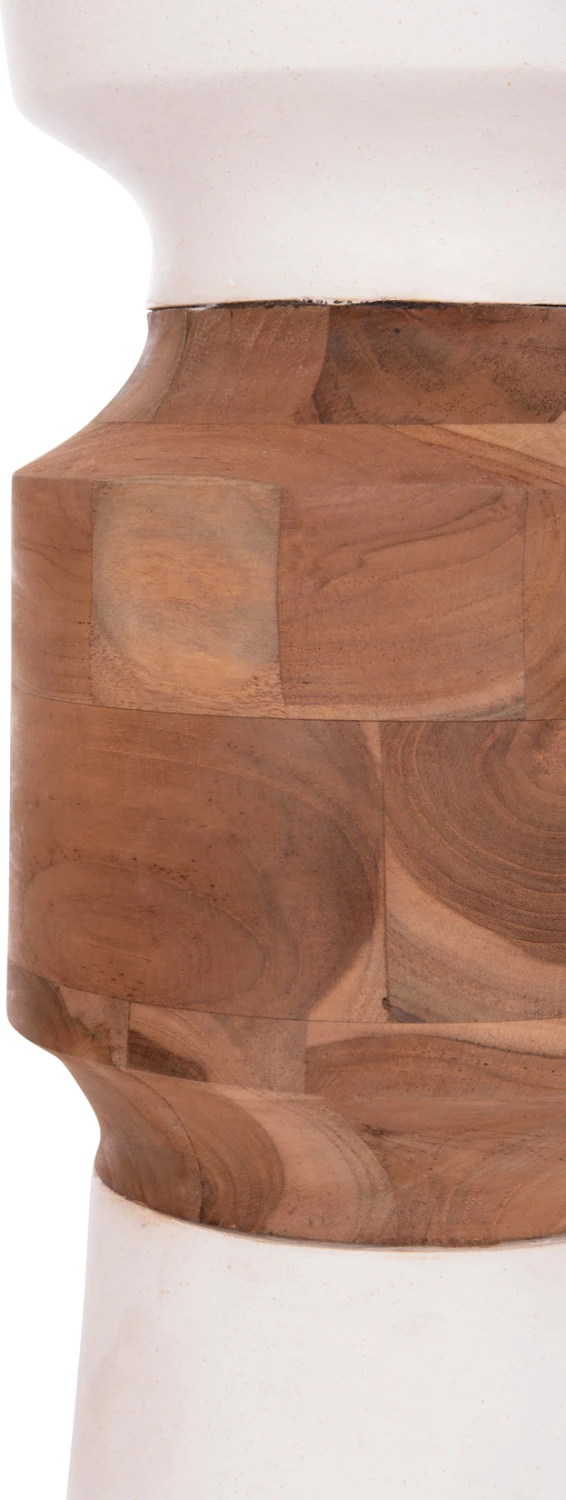 Vazo dekorative për dysheme NEBULA, fibër-cement, dru tik, e bardhë, Φ60x115cm