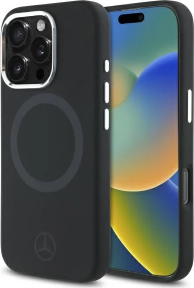 Mbështjellës Mercedes Silicone Tonal Logo MagSafe për iPhone 16 Pro, Zi