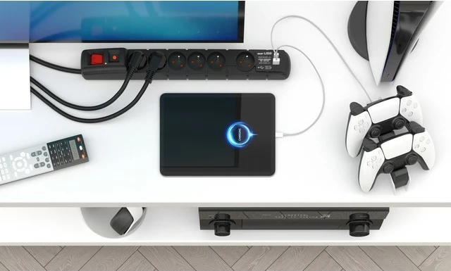 Kasë Acar S6 USB A+C, 6x prizë, 1.5m, 18W, e zezë