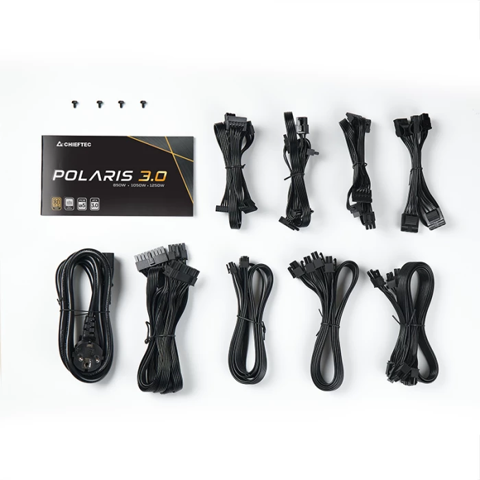 PSU modular CHIEFTEC Polaris 3.0 PPS-850FC-A3 850W ATX 80+ Gold, PCIe Gen5 16-pin, e zezë