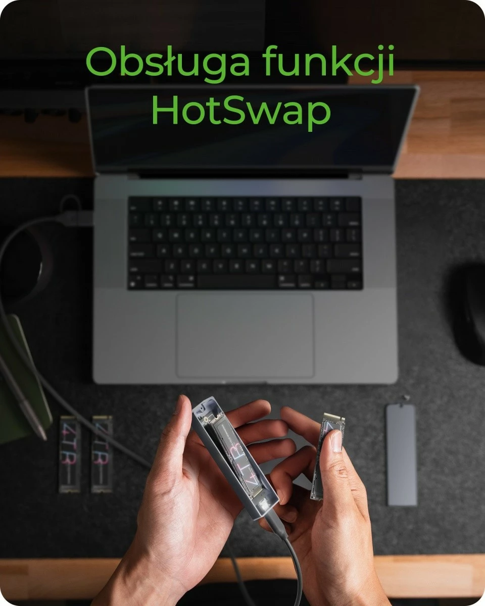 Kuti e jashtme SSD M.2 IcyBox IB-1826MCL-CU31 NVMe & SATA USB 3.2 Gen 2 10 Gbps RGB gri